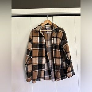 Plaid Button-Up Shacket